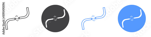 Broken Wire Icon flat line symbol set.