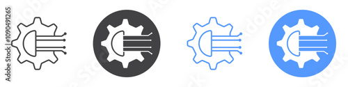 ETL icon flat line symbol set.