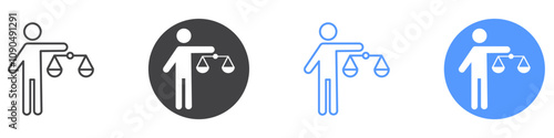 Ethics icon flat line symbol set.