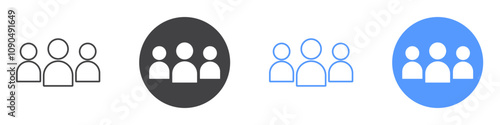 Guest icon flat line symbol set.