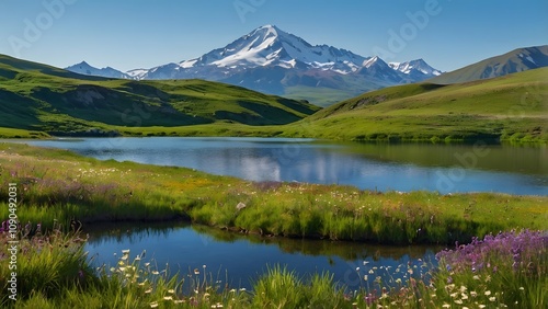 Snowy Peaks and Starry Skies Reflecting in a Quiet Lake