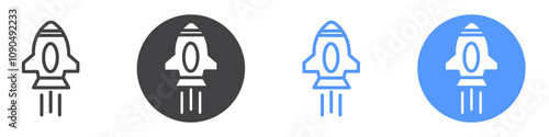 Jetpack icon flat line symbol set.