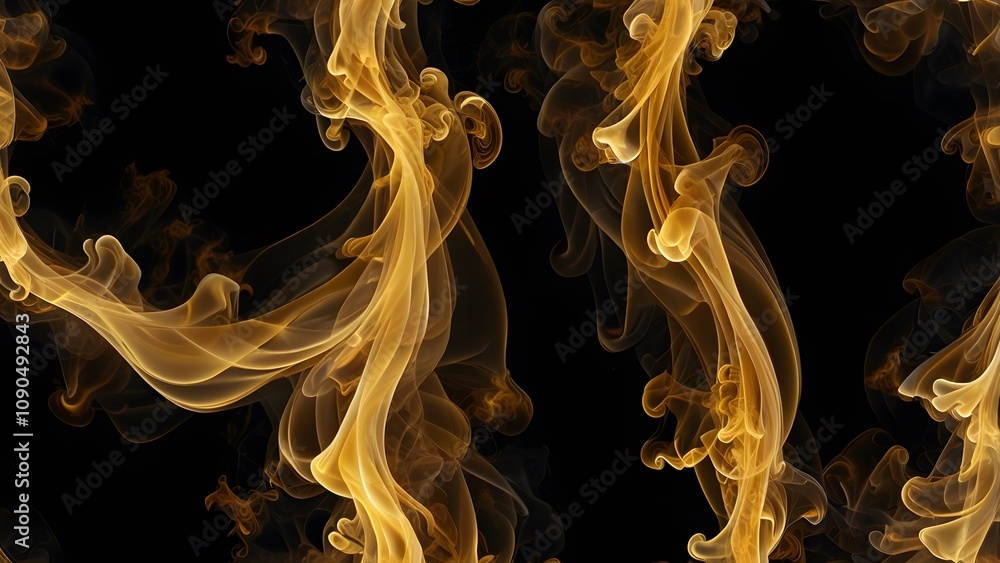 Fototapeta premium Artistic Expression Through Golden Abstract Smoke Patterns