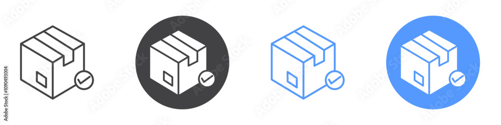Order receive icon flat line symbol set. Order receive icon flat line symbol set.