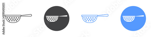 Sieve icon flat line symbol set.