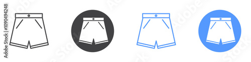 Swim shorts icon flat line symbol set.
