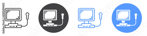 Ultrasonography icon flat line symbol set.