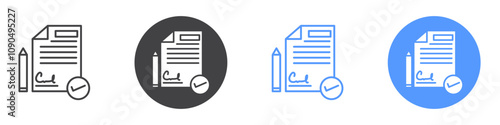 Agreement icon flat line symbol set.