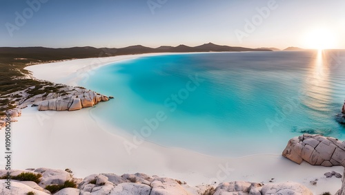 The rugged beauty of cape le grand national park turquoise waters and white sandy beaches, AI Generated