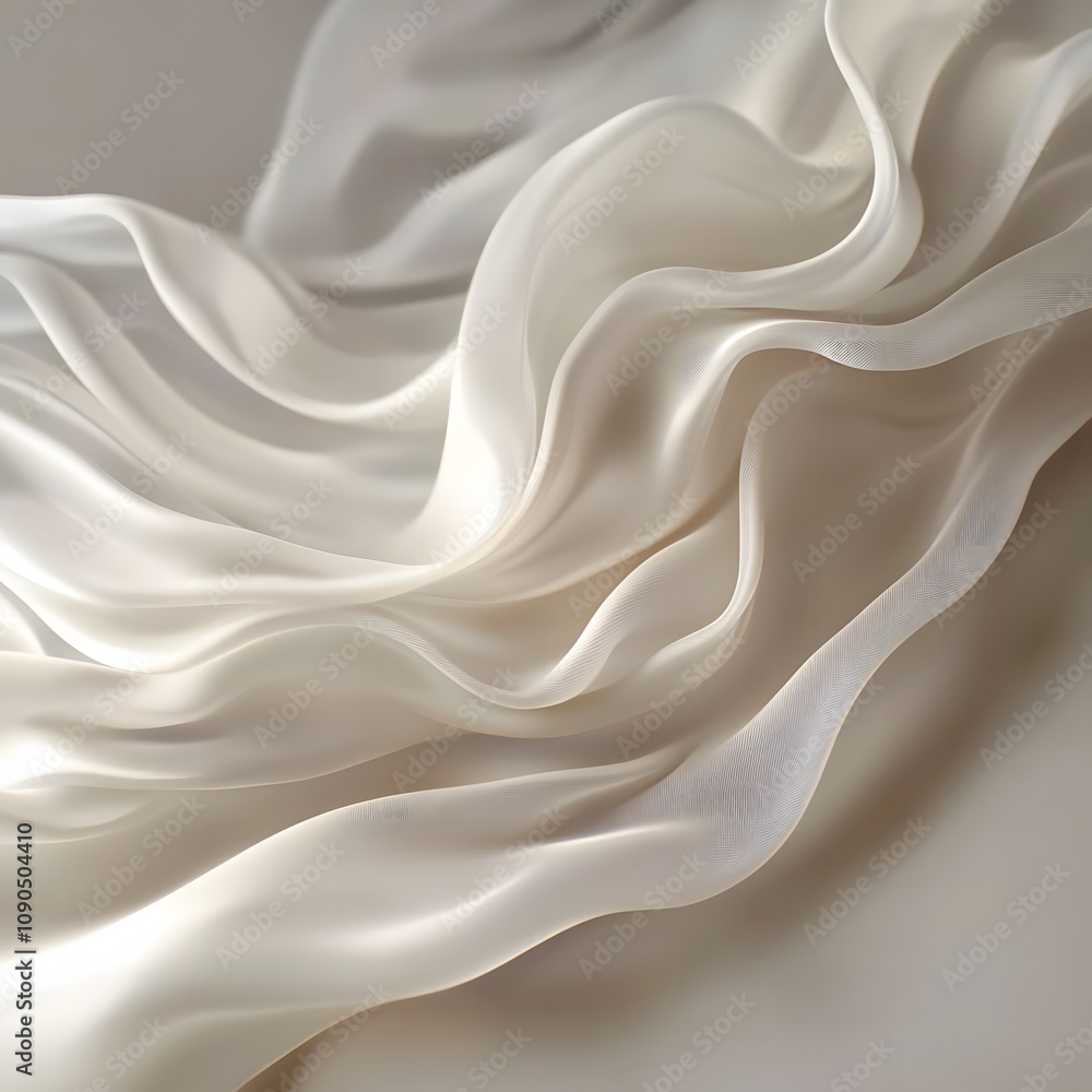 Obraz premium A flowing silk ribbon cascading over a surface, its undulations poetic and soft.