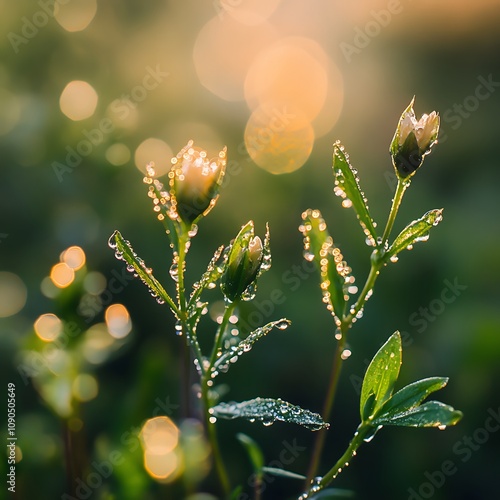 Wallpaper Mural A soft morning dew settling on newly sprouted greenery, heralding the season of renewal. Torontodigital.ca
