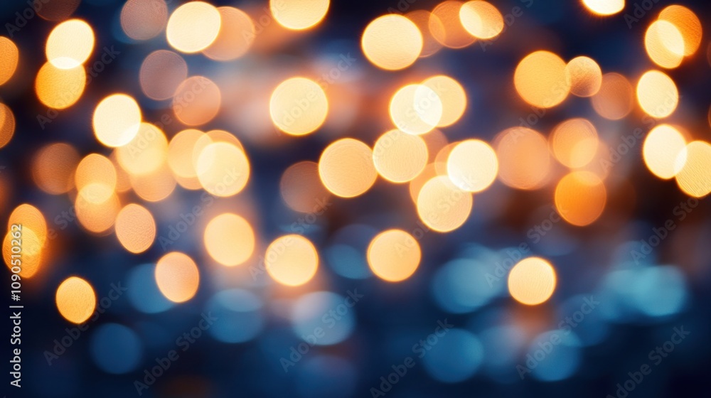 Fototapeta premium A blurred background of warm and cool bokeh lights creating a festive atmosphere.