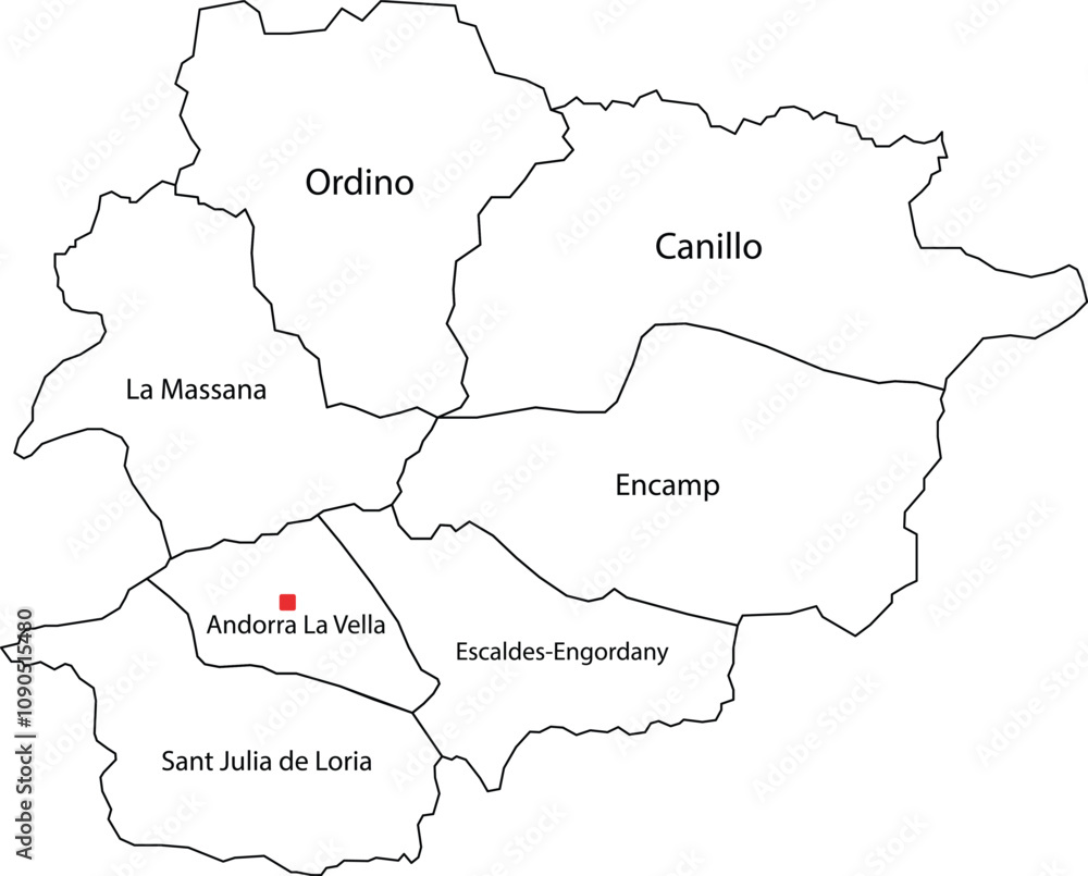 Fototapeta Outline Map of Andorra Map