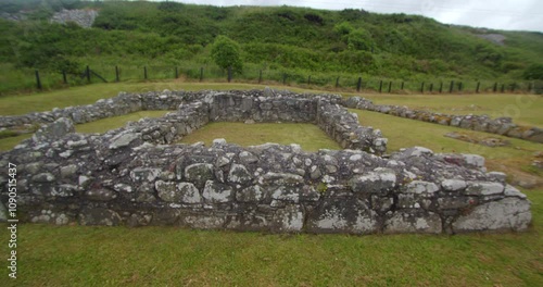 Wide shot looking east of the remains of Chapel Finian on the A474, Newton Stewart photo