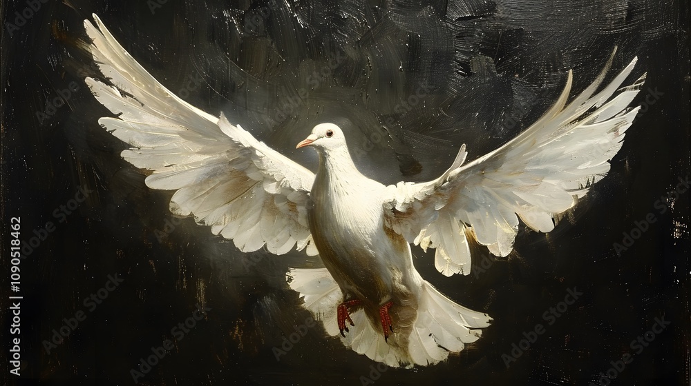 Fototapeta premium The dove as a symbol of faithfulness. AI generated