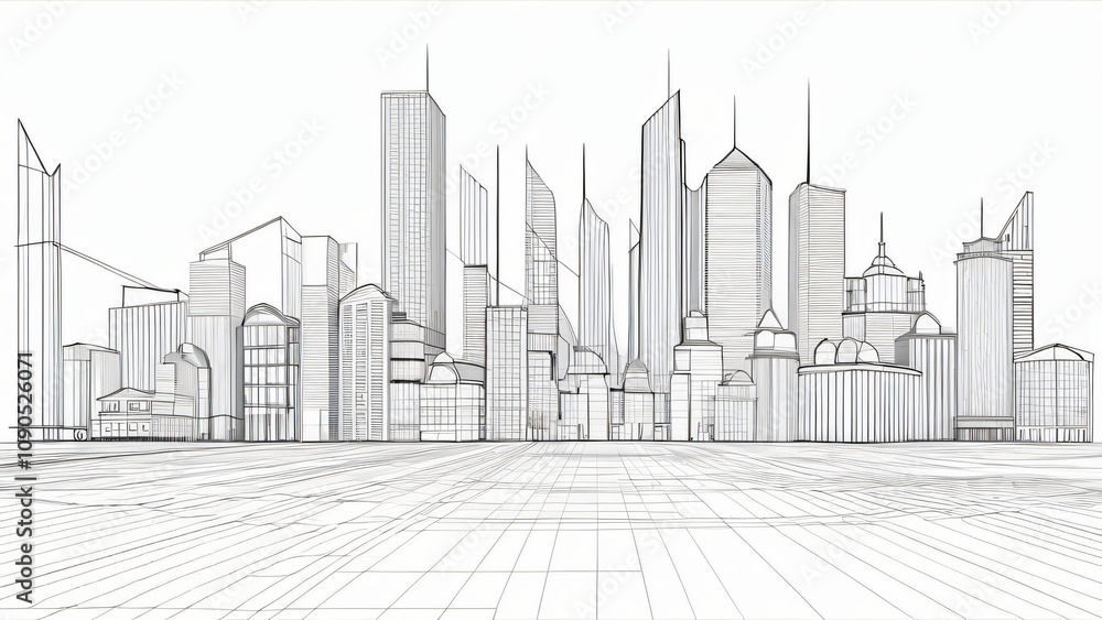 Obraz premium drawing of the city