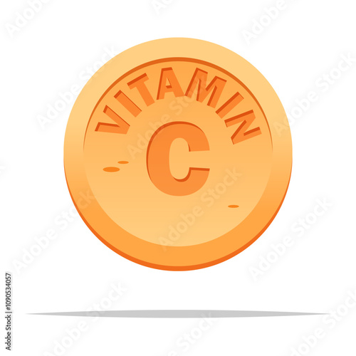 Vitamin C effervescent tablet vector isolated illustration
