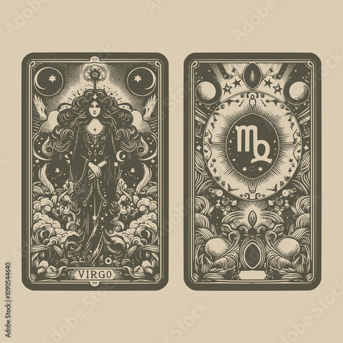 virgo ouija playing card tattoo for divination