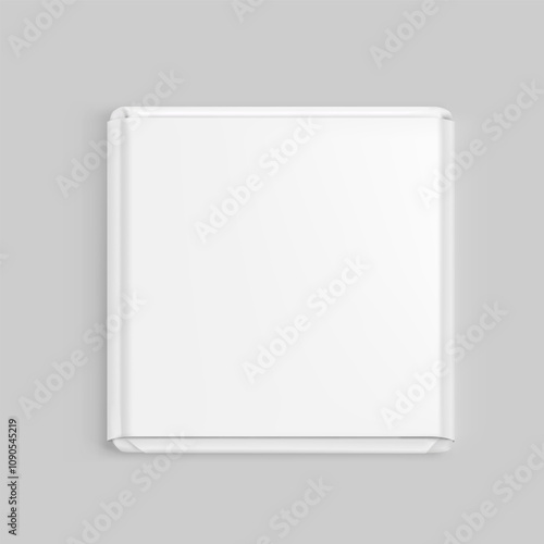 Branded chocolate squares, Neapolitan mockup for promoting business, special occasions. Vector illustration isolated on grey background. Easy to use for presentation your logo, design. EPS10.