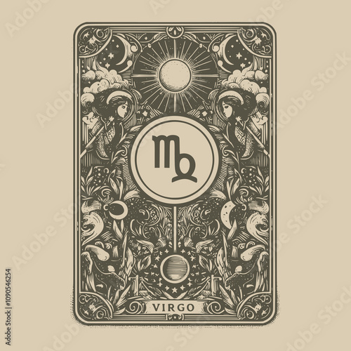 virgo zodiak ouija tattoo with minimal design