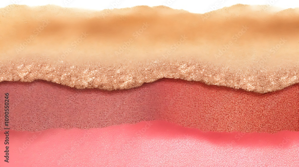 Fototapeta premium Layered Makeup Textures Showcasing Peach and Pink Hues