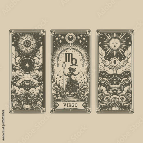virgo ouija card tattoo for astrology lovers