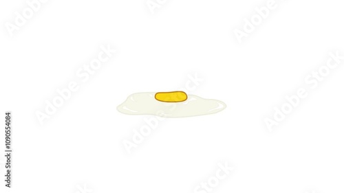 animated food fried egg on white background