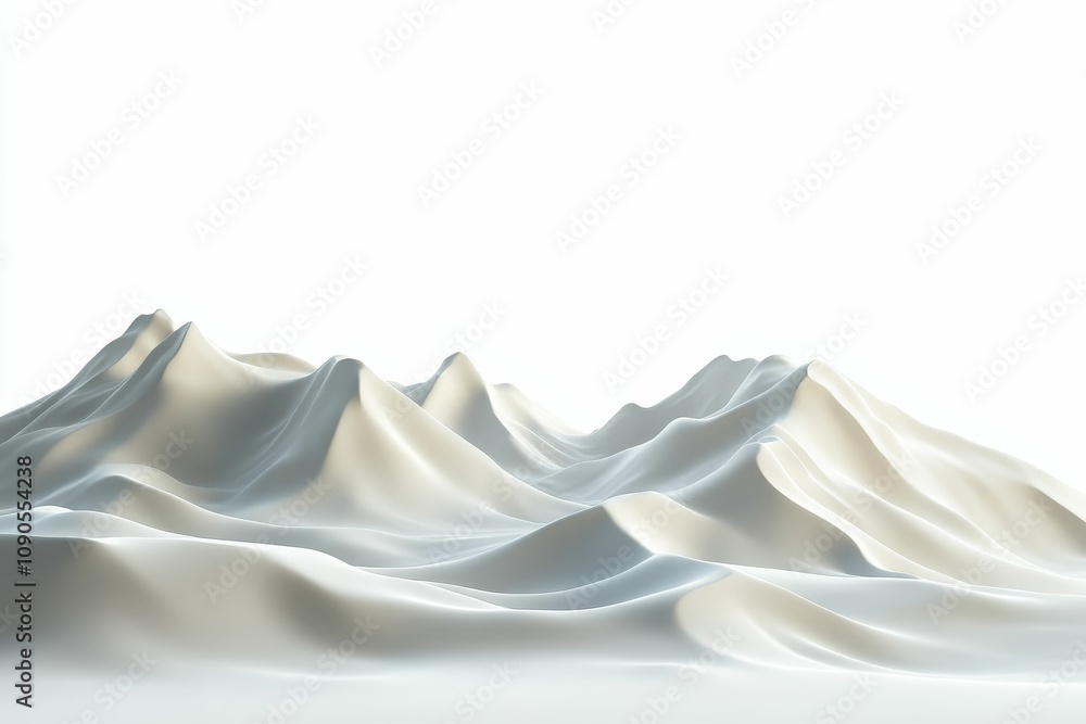 Obraz premium White, undulating, abstract, landscape, smooth.