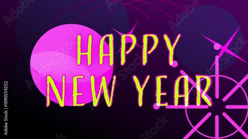 Happy New Year Fireworks Animation Loop