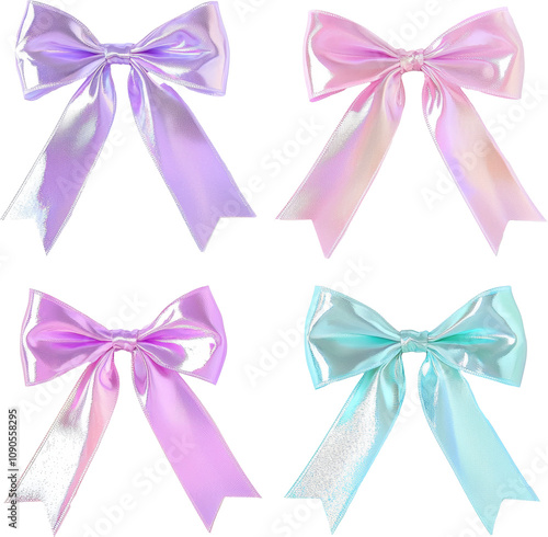 holographic ribbon bow tie  photo