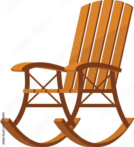Empty rocking chair awaits on a porch, promising relaxation and peaceful moments