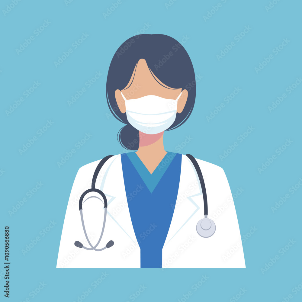 Fototapeta premium doctor wearing a medical mask portrait