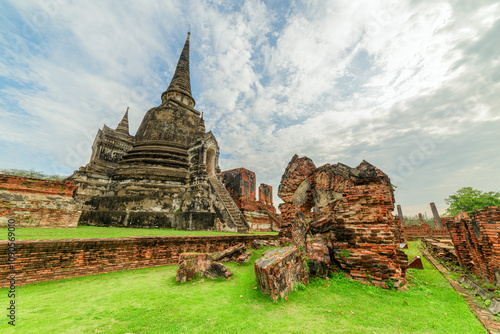 Awesome stupa (Chedi) of Wat Phra Si Sanphet in Ayutthaya photo