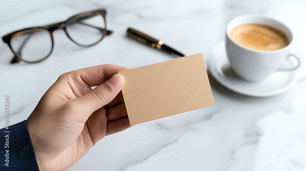 Obraz premium Creative business branding office desk image modern workspace close-up identity development