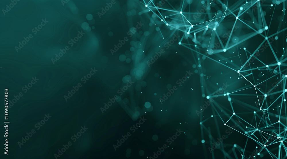 Abstract Polygonal Structure with Connected Glowing Points Abstract Polygonal Structure with Connected Glowing Points