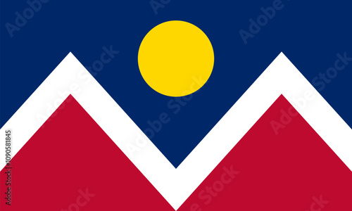 Flag of Denver city, Colorado, US