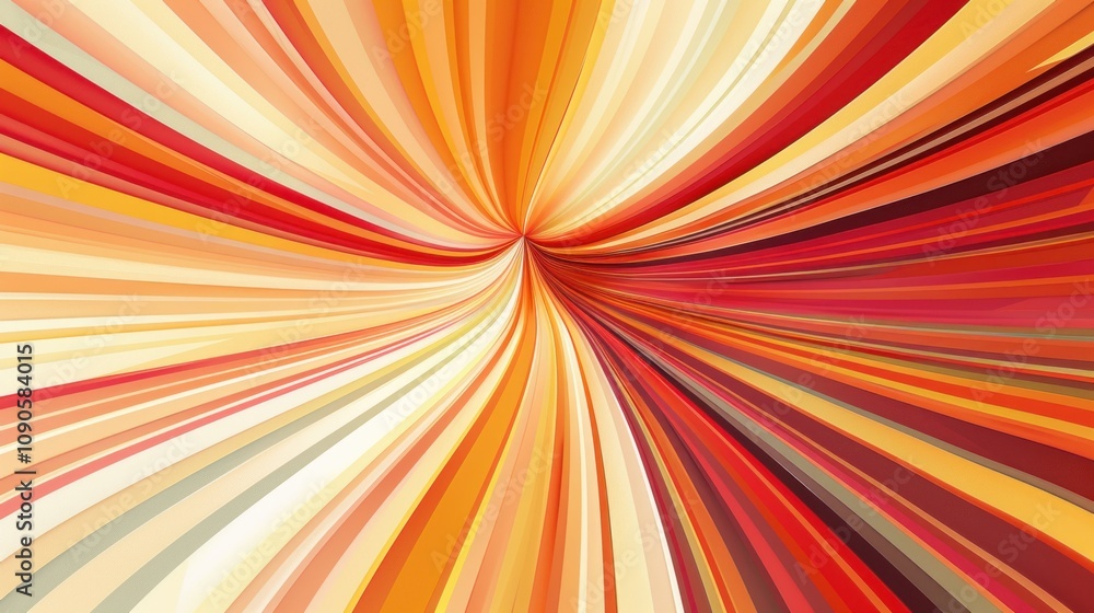 Obraz premium Abstract swirl of warm colors, radiating lines.
