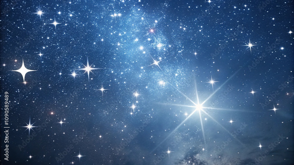 Fototapeta premium Dazzling and shimmering stars in a cosmic abstract background, stars, sparkling