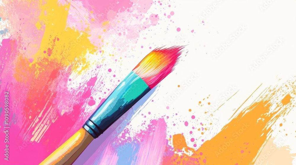 Obraz premium Vibrant Paintbrush for Creative Artwork Inspiration