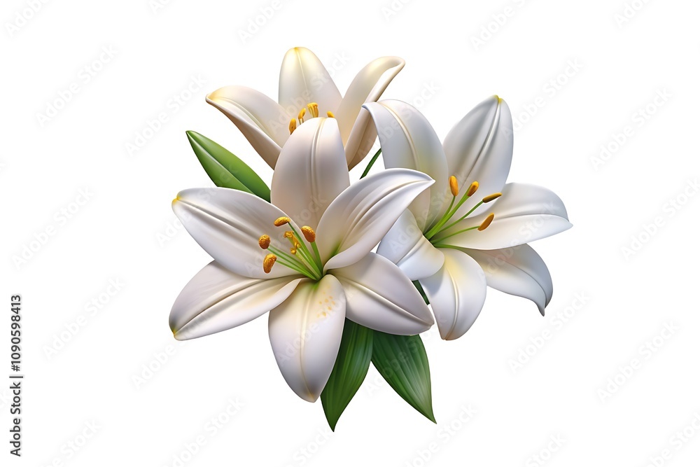 Fototapeta premium 3D Flower vector, modern on a white background