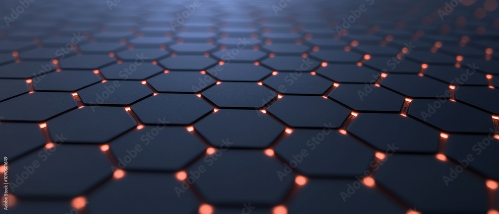 Fototapeta premium A close up of a black and orange hexagonal pattern