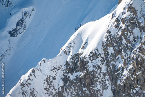 view of the mont blanc massif from punta helbronner, aosta valley, italy