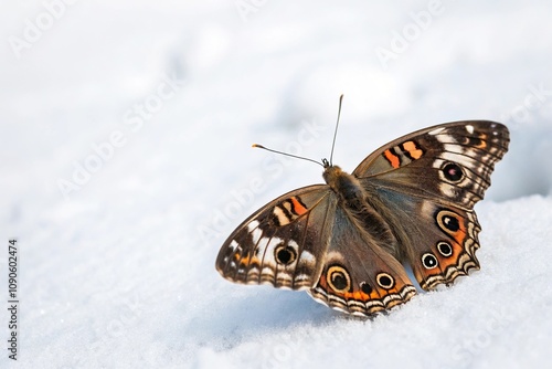 Majestic Junonia Rhadama butterfly in a serene white environment, butterfly, background, insect, juliana photo