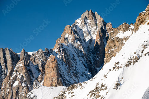 view of the mont blanc massif from punta helbronner, aosta valley, italy