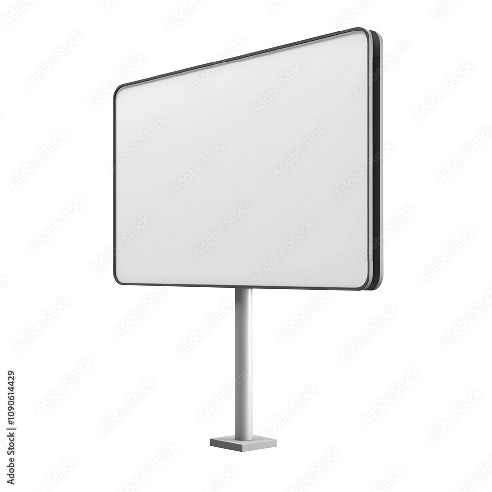 Fototapeta premium 3d steel sign board isolated on transparent background