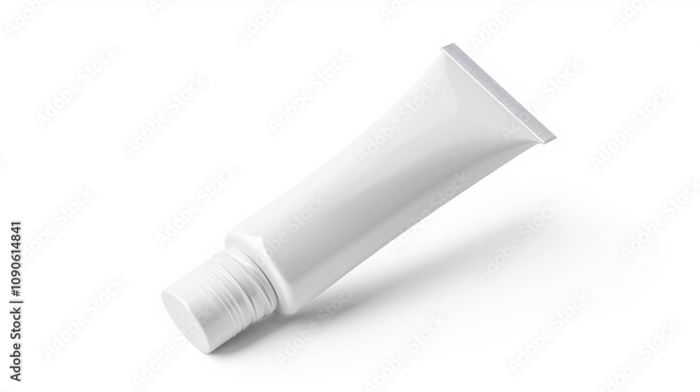 Blank Tube. White Cosmetic Tube for Beauty and Health Care Products on Isolated Background Blank Tube. White Cosmetic Tube for Beauty and Health Care Products on Isolated Background