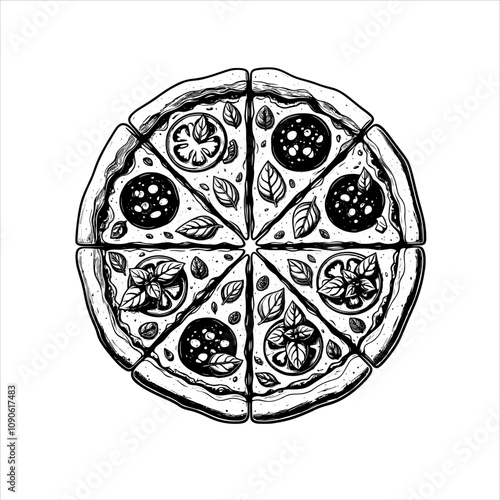 Hand-Drawn Pizza Illustration - Vector, PNG, EPS