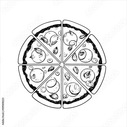 Hand-Drawn Pizza Illustration - Vector, PNG, EPS