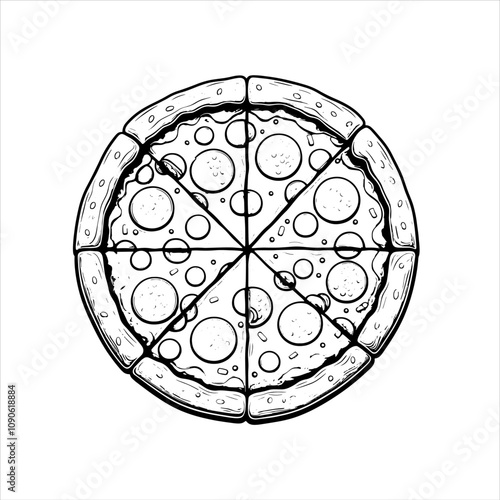 Hand-Drawn Pizza Illustration - Vector, PNG, EPS