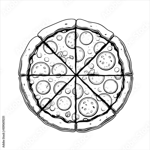 Hand-Drawn Pizza Illustration - Vector, PNG, EPS